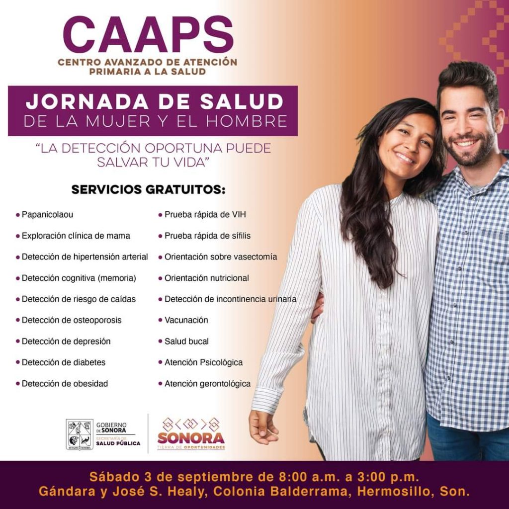 Invita Salud Sonora a Jornada de la Mujer y el Hombre en Caaps