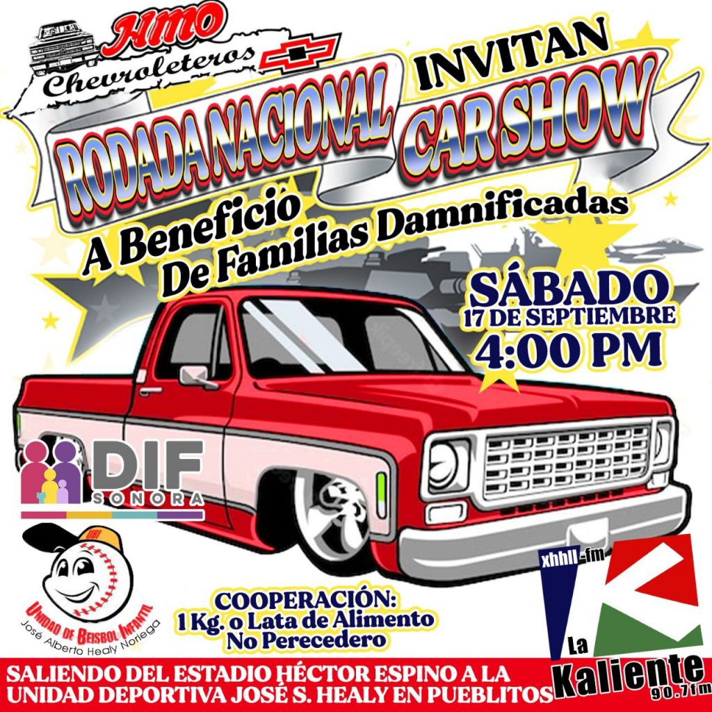 Invita DIF Sonora a donar alimento y disfrutar de la Rodada Nacional “Car Show 2022”