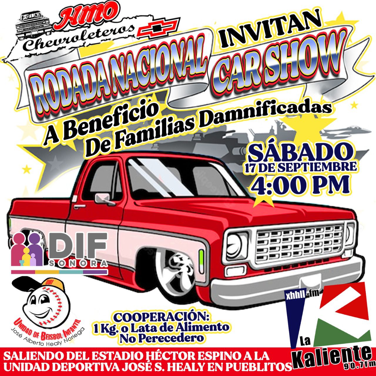 Invita DIF Sonora a donar alimento y disfrutar de la Rodada Nacional “Car Show 2022”