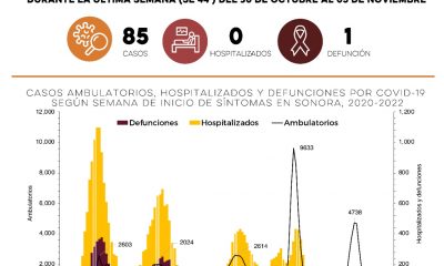 Reporta Salud Sonora 85 nuevos casos por Covid-19