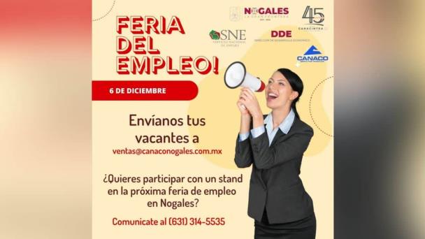 Anuncian Feria del Empleo en Nogales
