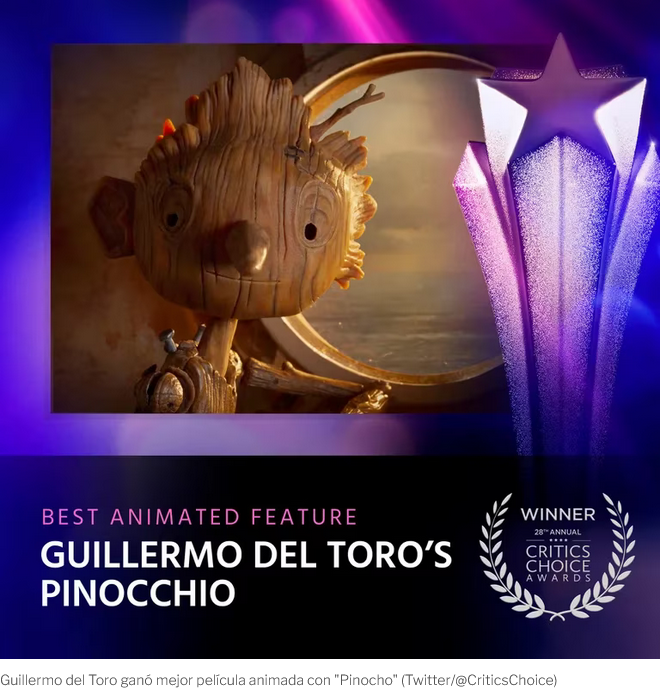 Pinocchio,mejor película animada en los Critics Choice Awards 2023