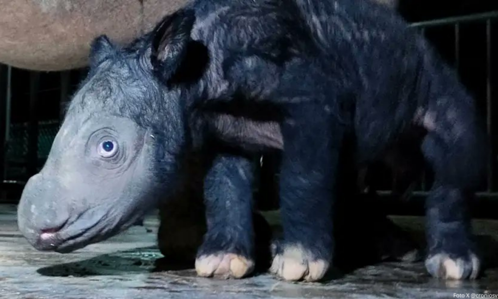 Nace cría del amenazado rinoceronte de Sumatra en Indonesia