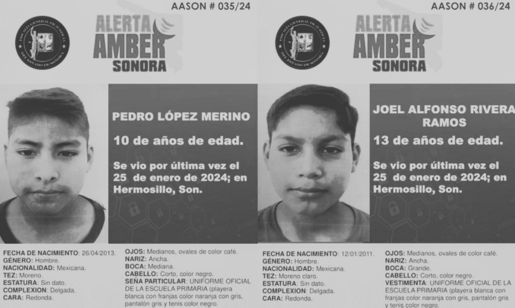 Preocupa recientes desapariciones de menores en Sonora