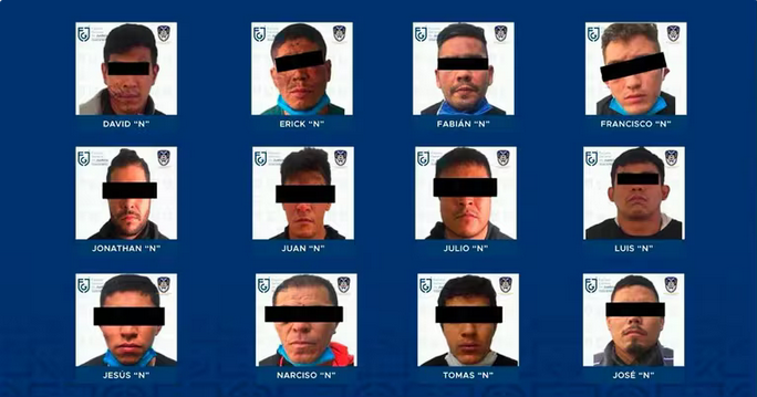 Estos son los doce sicarios del CJNG sentenciados. Foto: FGJCDMX