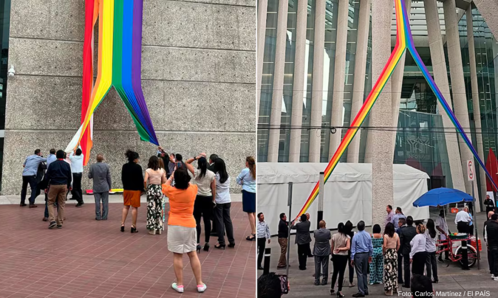 Un grupo de empleados del Infonavit destrozan la bandera LGTBI+ por ser “indigna”