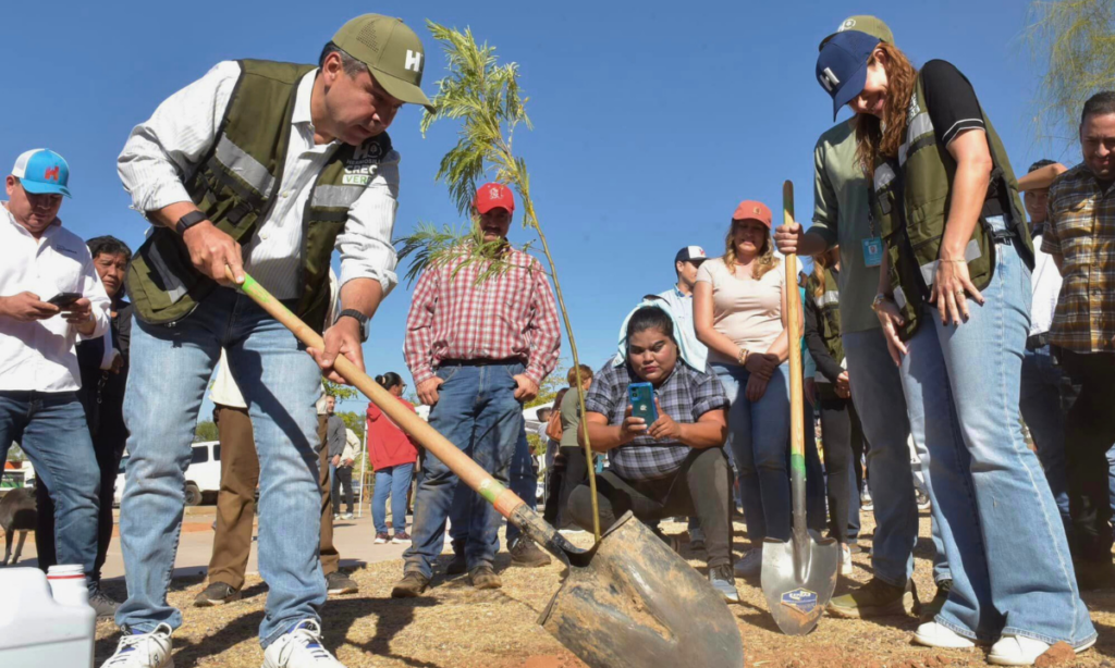 Llevan Toño Astiazarán y Patty Ruibal Hermosillo Crece Verde a La Cholla, con mega reforestación