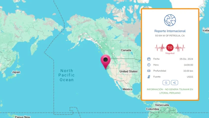 Alerta de tsunami en California tras terremoto de magnitud 7.0